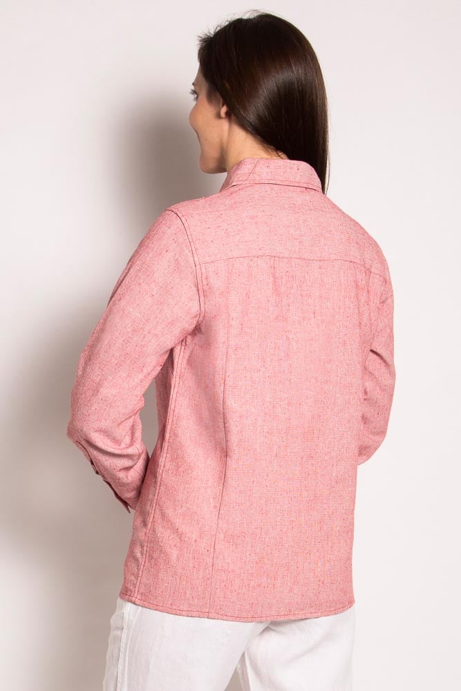 lwt336_red_b.jpg Ladies Hemp Cotton Shirt