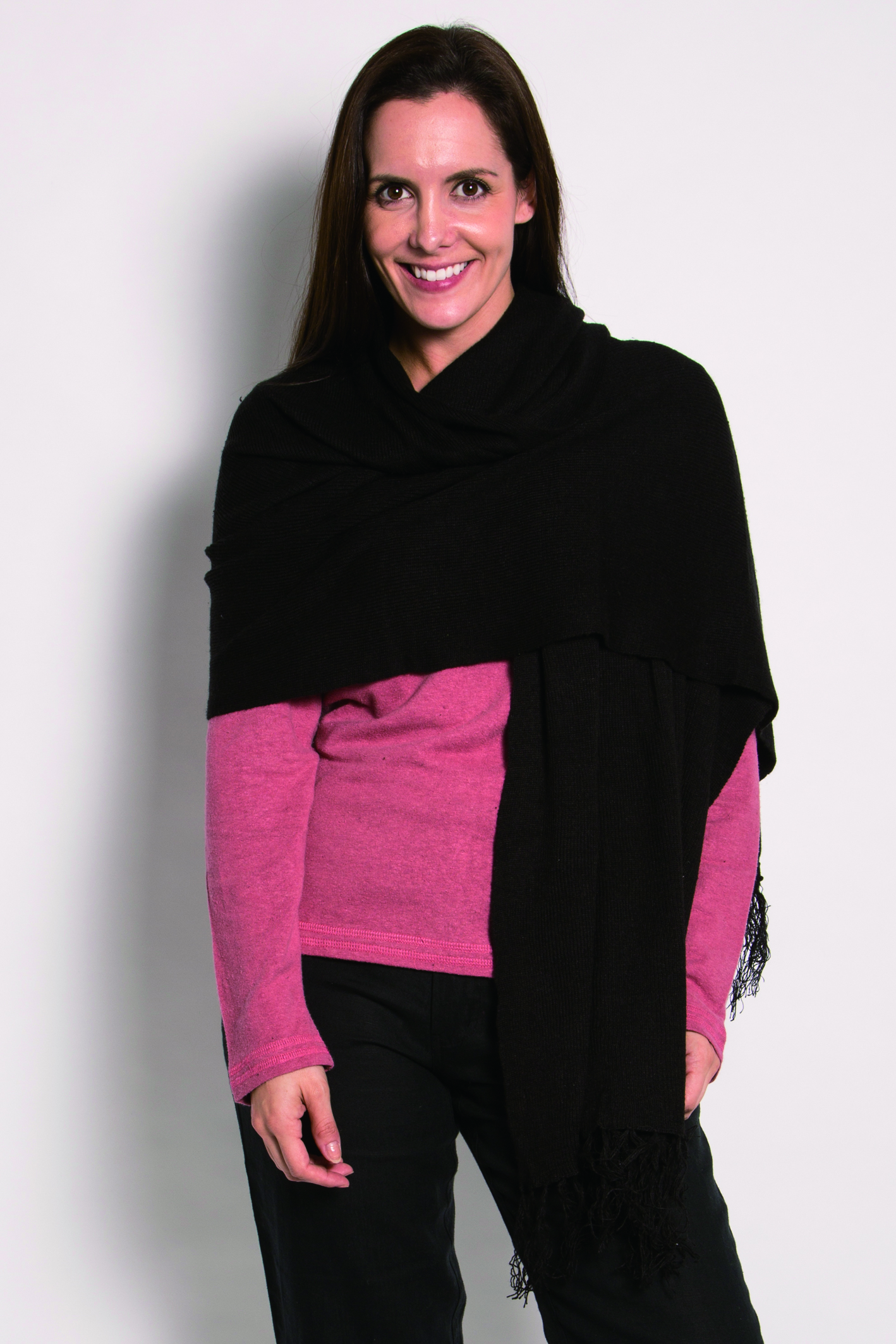 P01-3 Hemp Pashmina-Black