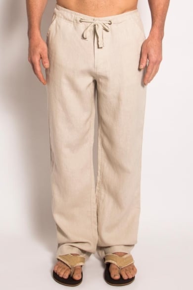 100% Premium Hemp Mens Relaxing Beach Pants with Draw String_Bone