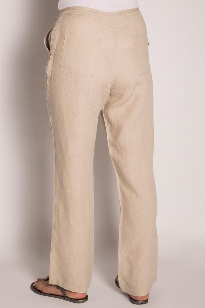 LSB796 Ladies 100%Hemp Drawstring Beach Pants-Natural