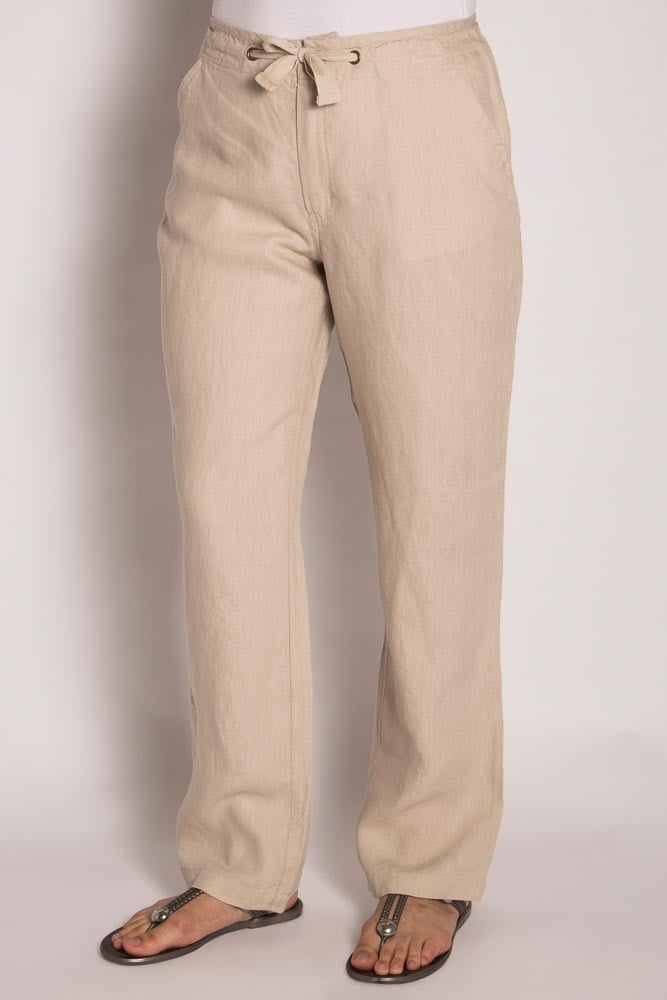 LSB796 Ladies 100%Hemp Drawstring Beach Pants-Natural