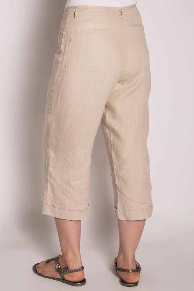 Bone Ladies Pure Hemp 3/4 Beach Pants - Stone