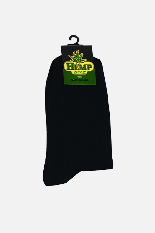 Men's Hemp Cotton Regular Socks-Black