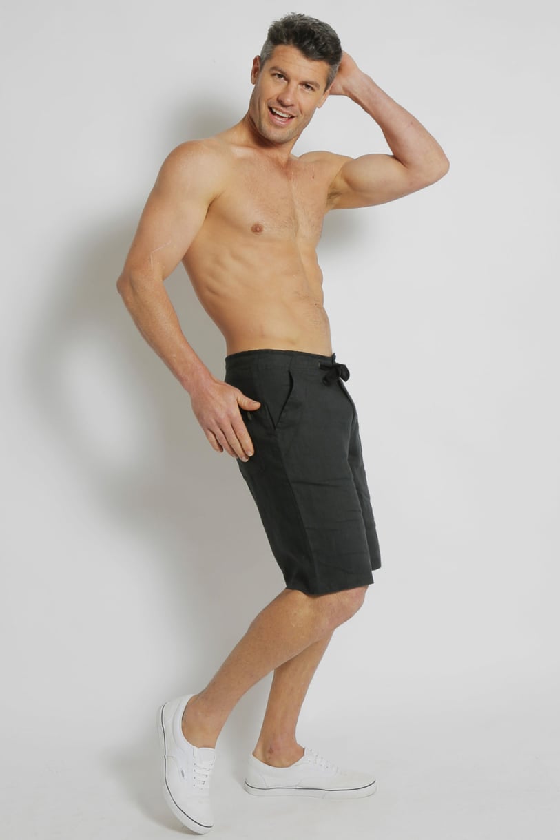 Men's 100% Hemp Drawstring  Shorts - Black