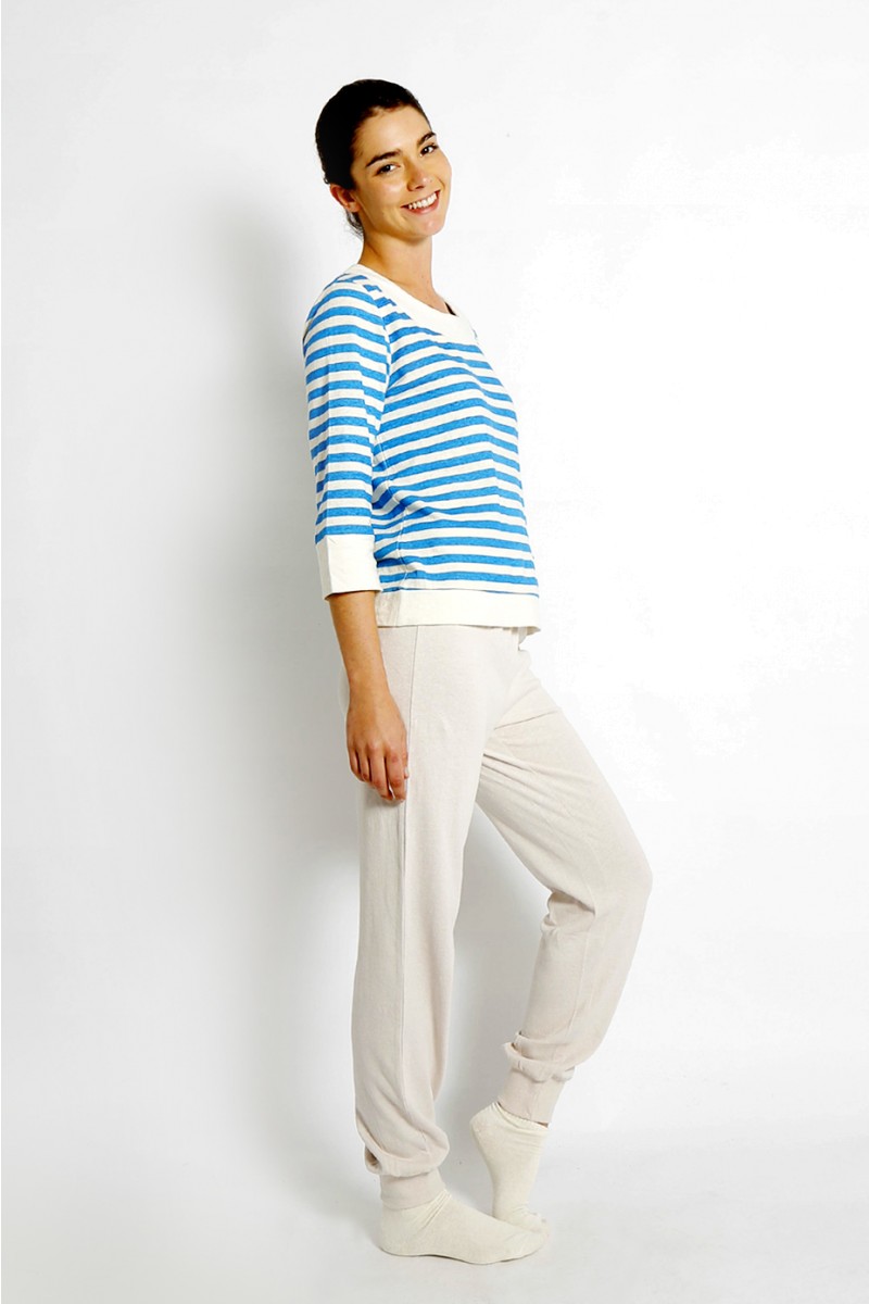 lwb591_natural_s_1 LADIES HEMP COTTON SLACKS-BEIGE