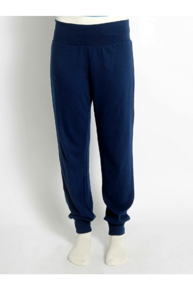 LADIES HEMP COTTON SLACKS-NAVY