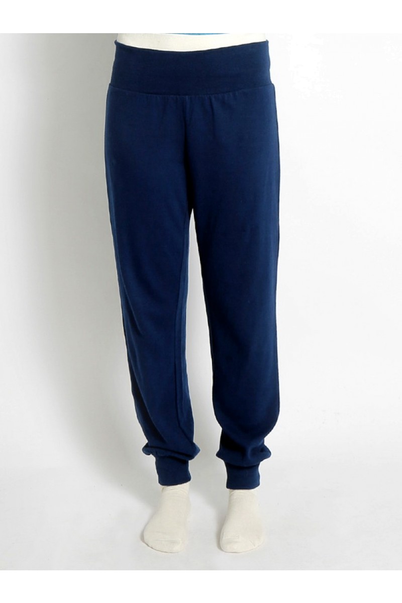 lwb591_navy_f_1 LADIES HEMP COTTON SLACKS-NAVY
