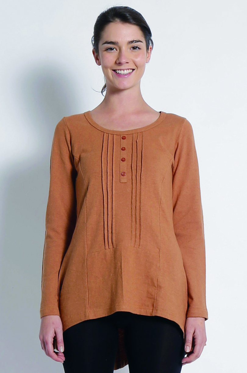 LADIES HEMP COTTON TUNIC-SUNFLOWER