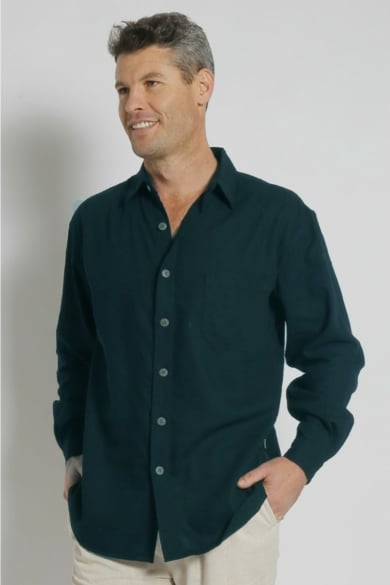 Mens Hemp Rayon Relax Fit Long Sleeve Shirt-Bottle