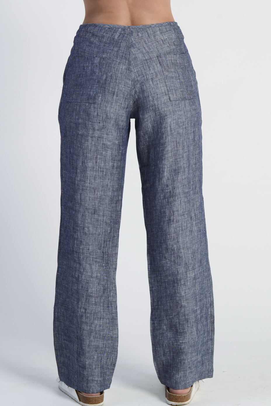 lsb796_navy_b.jpg Ladies 100% Hemp Drawstring Beach Pants - Navy