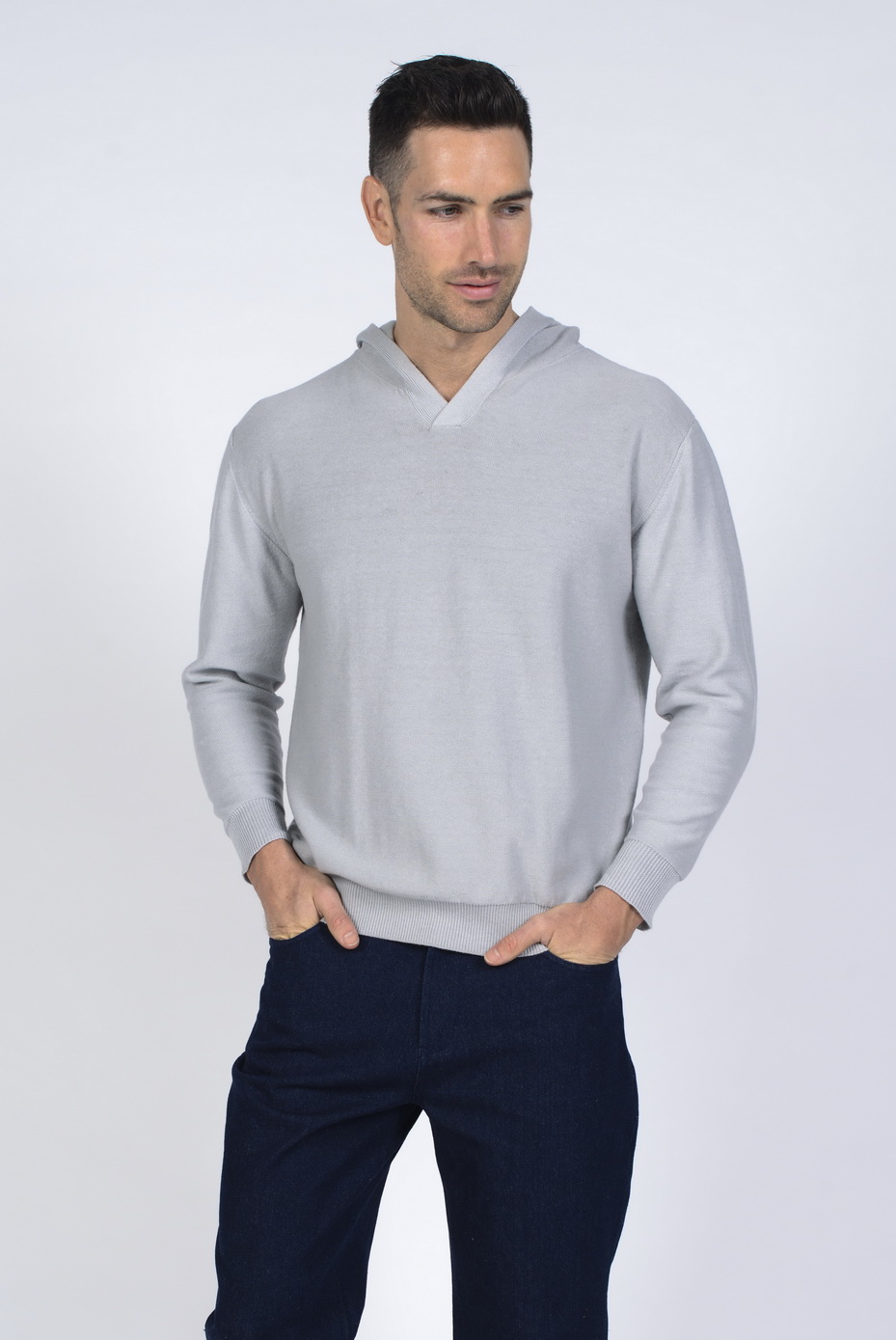 mwt701_grey_f.jpg Men's Hemp Cotton Knit Hoodie-Grey