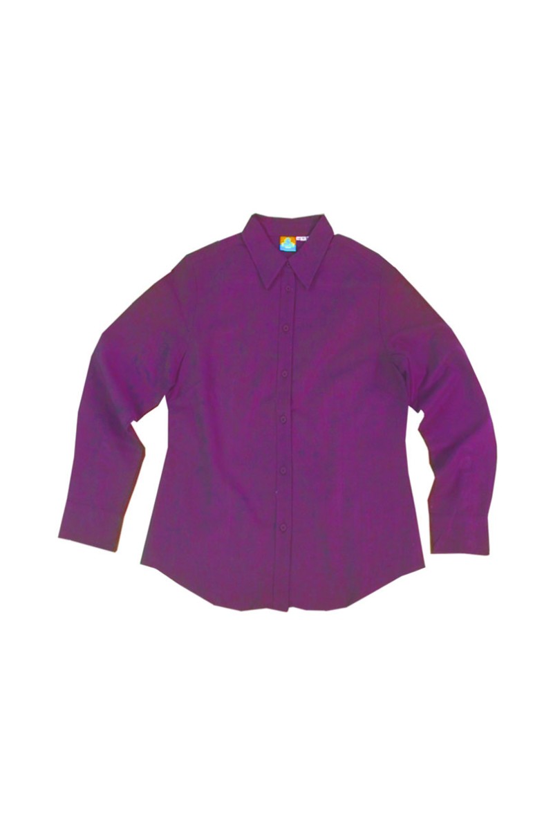 lwt846_purple Ladies Hemp Cotton Shirt-Purple