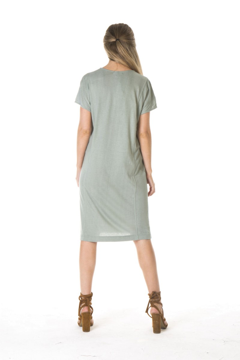 lsb1883_mint_b LADIES BAMBOO COTTON POCKET DRESS-MINT