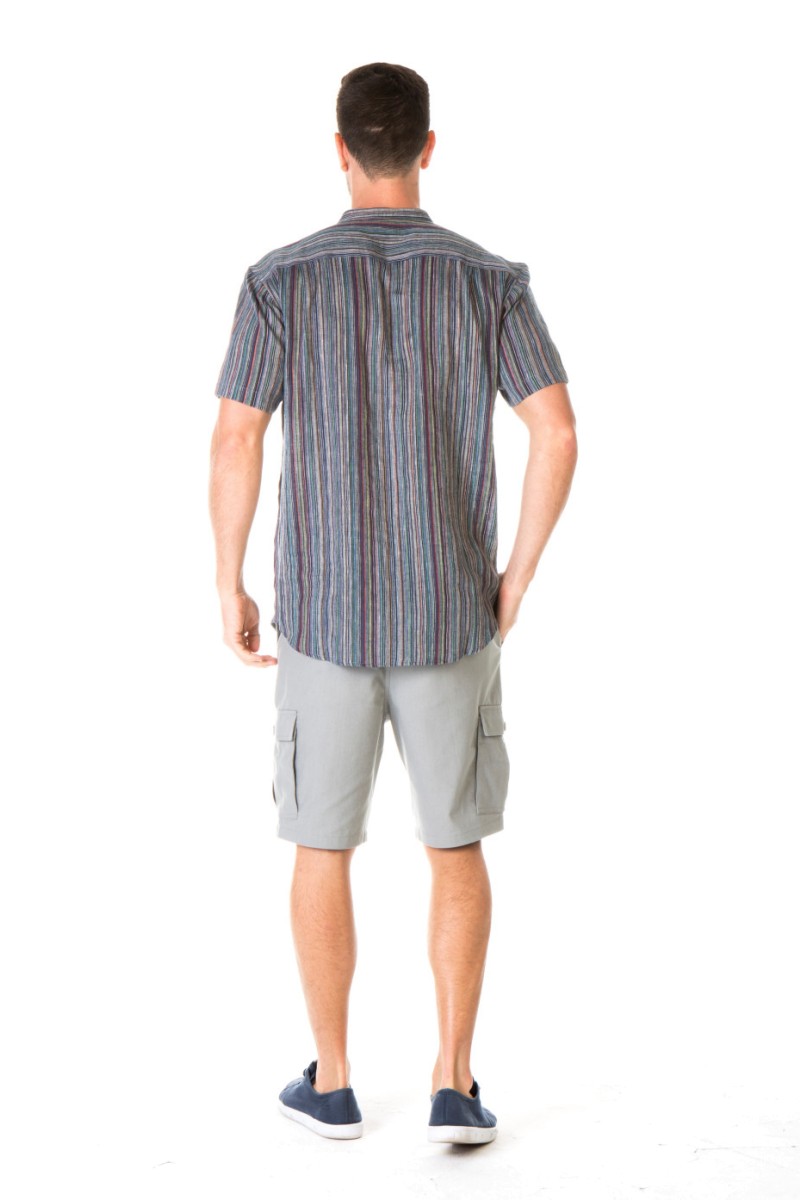 mst118_black_b__ MEN'S HEMP GRANDPA SHORT SLEEVE TOP-Black