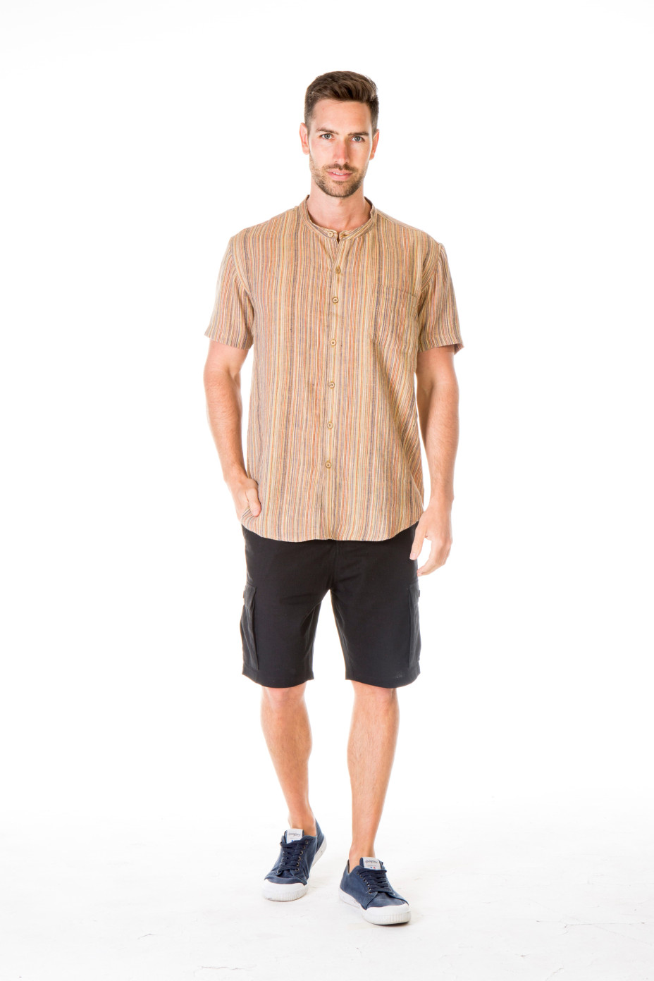mst118_yellow_f__.jpg MEN'S HEMP GRANDPA SHORT SLEEVE TOP-YELLOW
