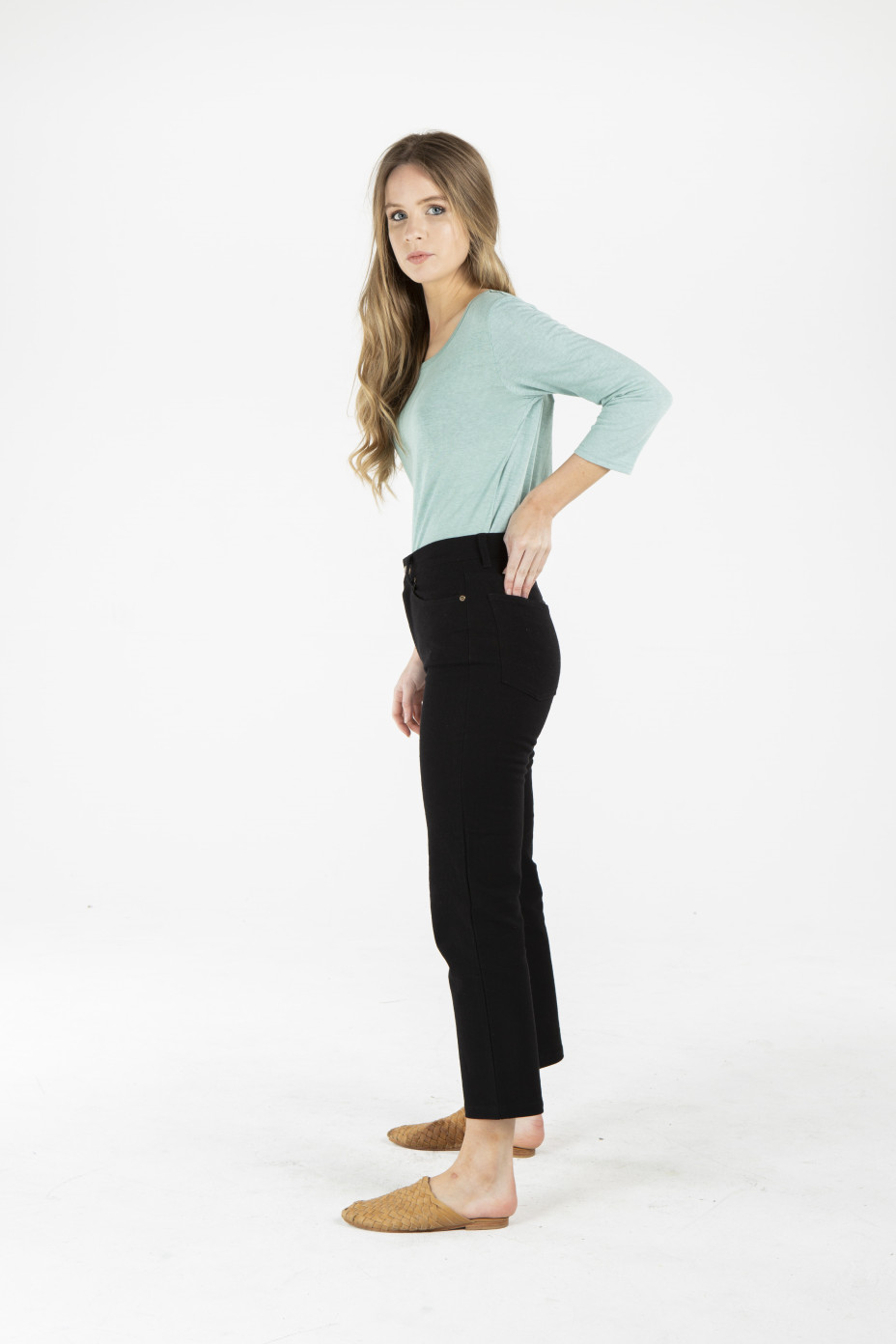 lwb1991_black_s__.jpg LADIES HEMP COTTON STRAIGHT LEG PANTS - BLACK
