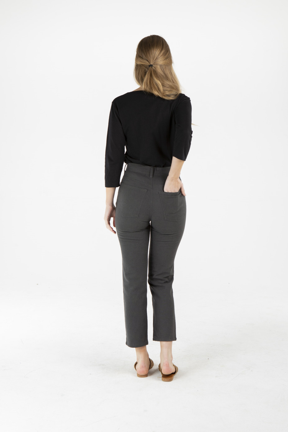 lwb1991_khaki_b__.jpg LADIES HEMP COTTON STRAIGHT LEG PANTS - KHAIKI