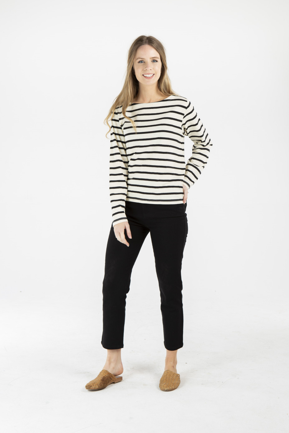lwt1934_black_stripe_f__.jpg LADIES HEMP COTTON STRIPE TOP - BLACK STRIPE