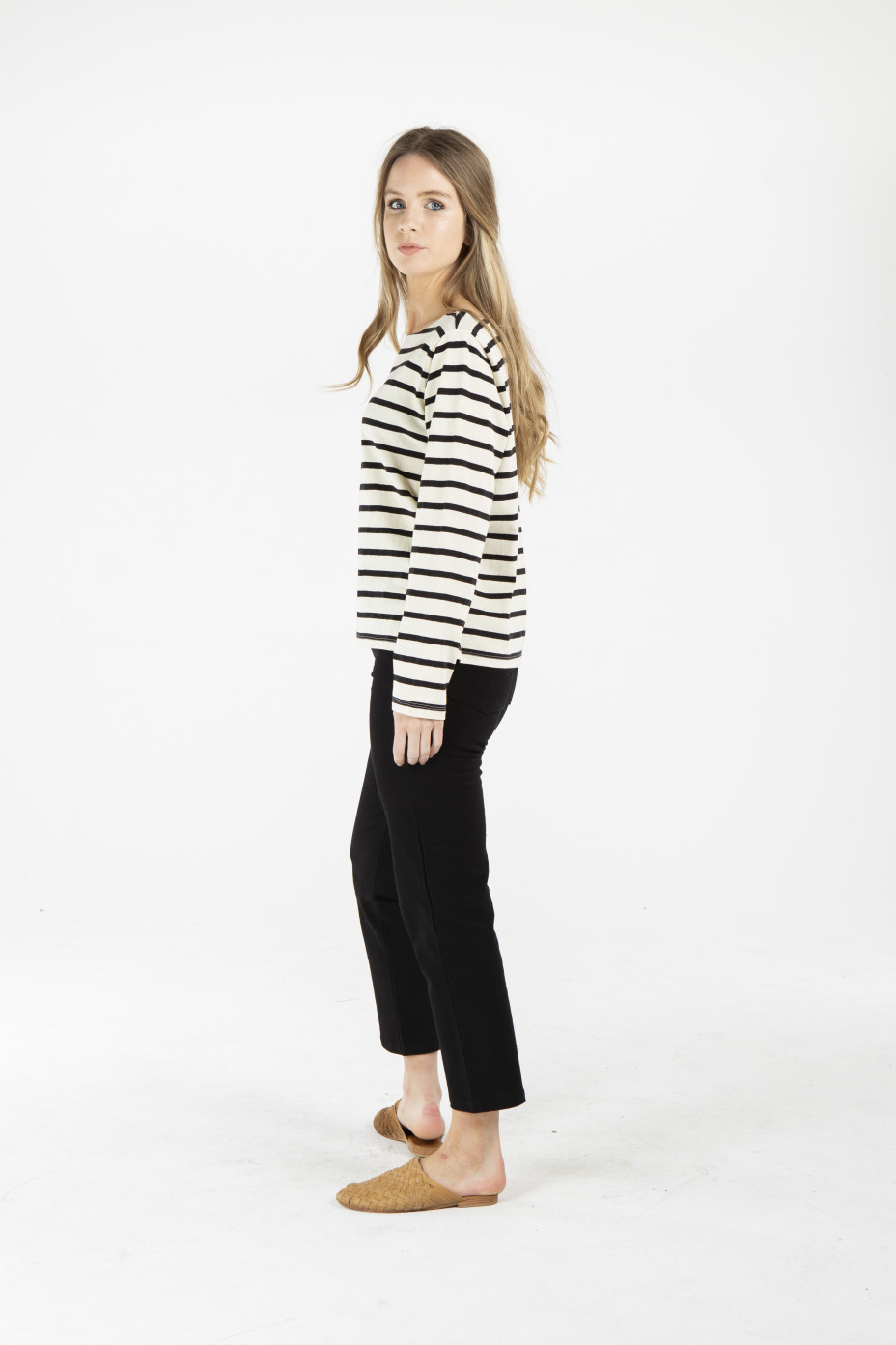 lwt1934_black_stripe_s__.jpg LADIES HEMP COTTON STRIPE TOP - BLACK STRIPE