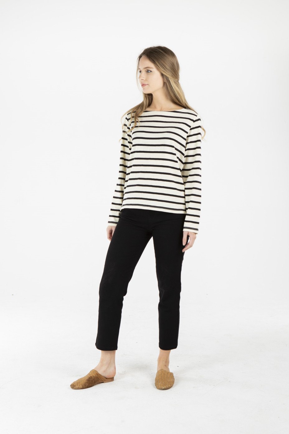 lwt1934_black_stripe_ss__.jpg LADIES HEMP COTTON STRIPE TOP - BLACK STRIPE