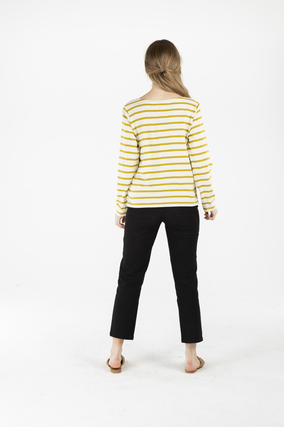 lwt1934_green_stripe_b__.jpg LADIES HEMP COTTON STRIPE TOP - GREEN STRIPE