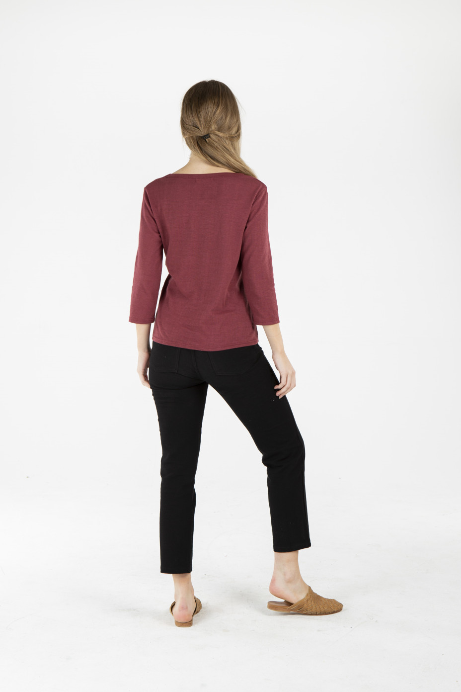 lwt1935_red_b__.jpg LADIES HEMP COTTON HALF SLEEVE TEE - RED