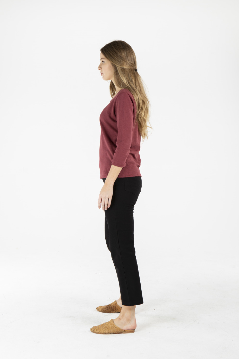 lwt1935_red_s__.jpg LADIES HEMP COTTON HALF SLEEVE TEE - RED