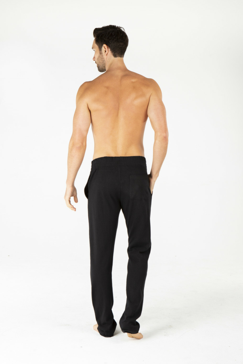 MENS HEMP COTTON TRACKY PANTS - BLACK