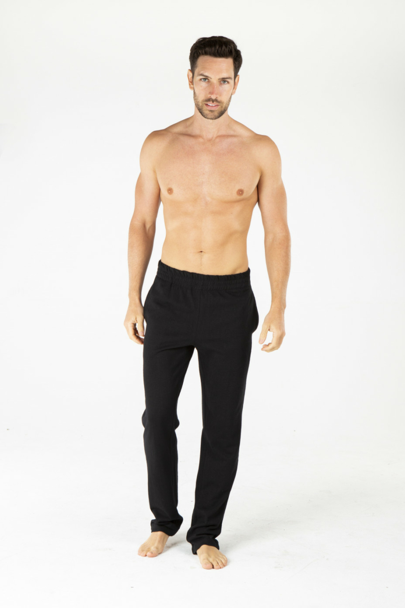 MENS HEMP COTTON TRACKY PANTS - BLACK