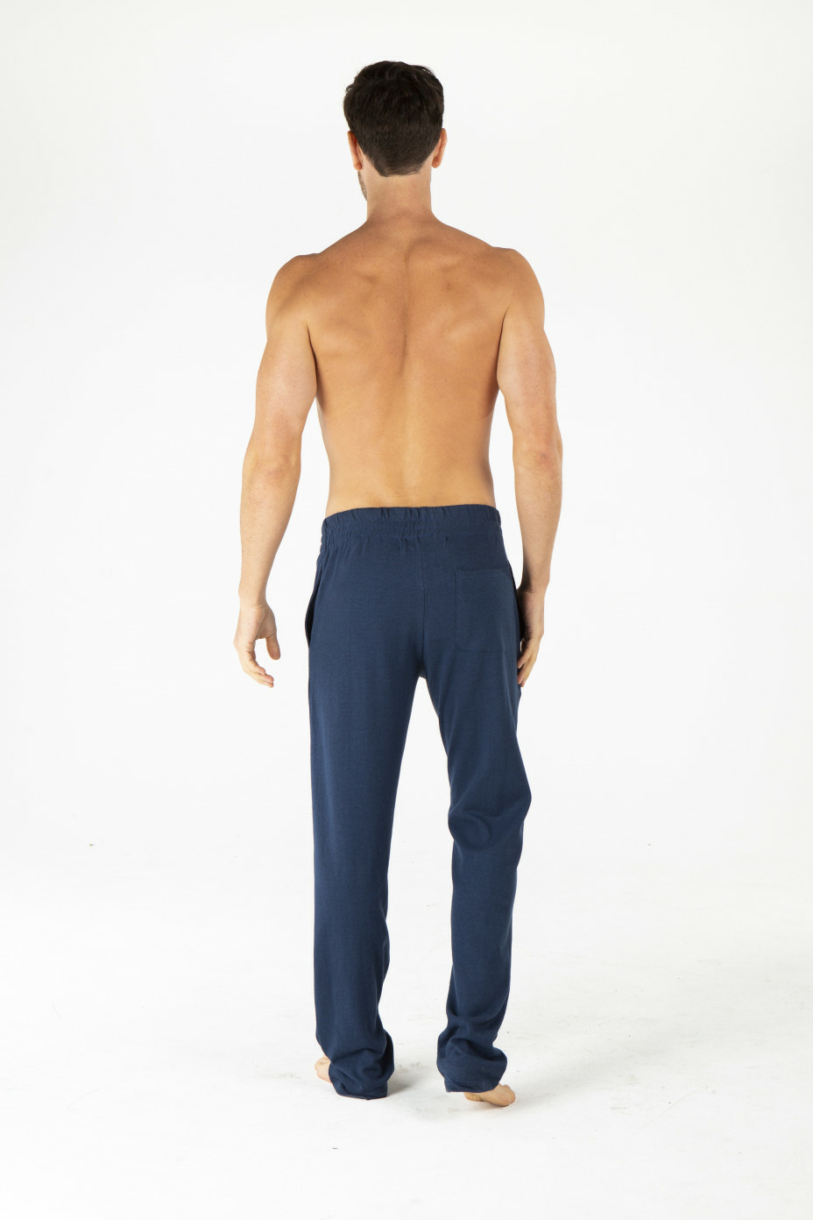 MENS HEMP COTTON TRACKY PANTS - NAVY