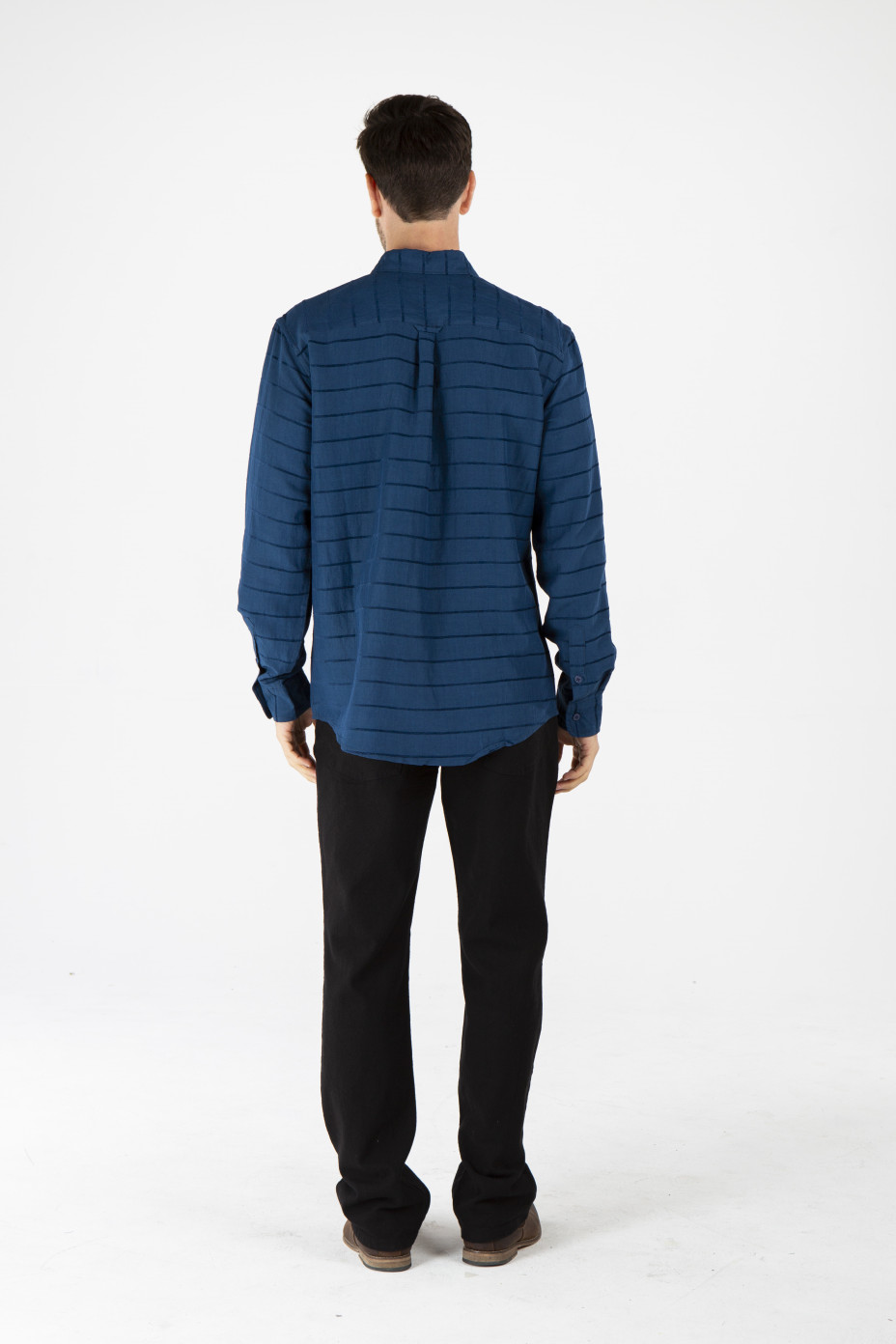 mwt1909_blue_b__.jpg MENS HEMP SILK LONG SLEEVE SHIRT - BLUE