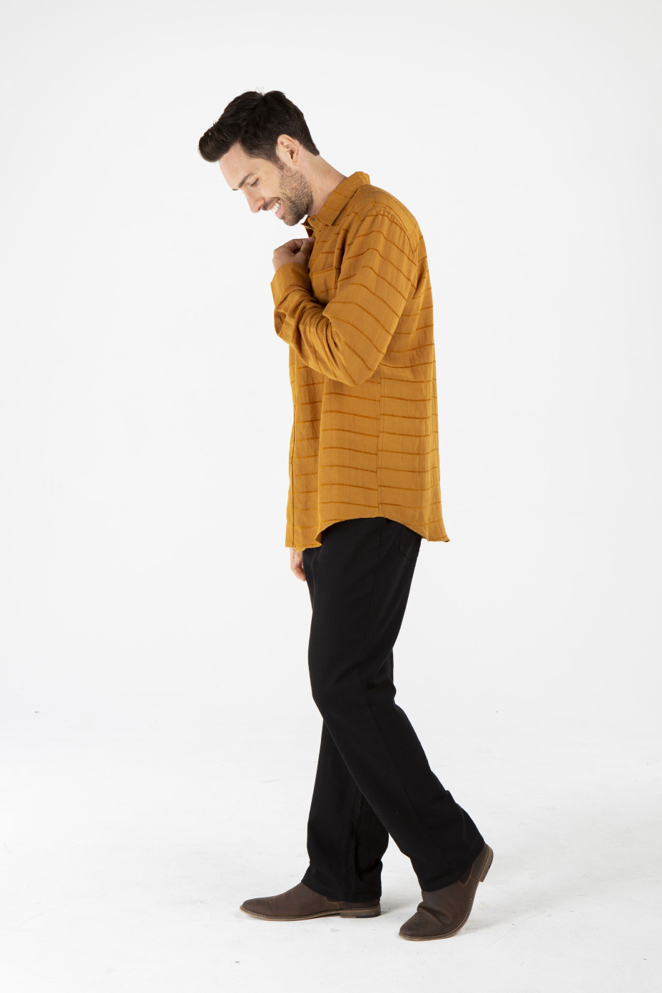mwt1909_mustard_s__.jpg MENS HEMP SILK LONG SLEEVE SHIRT - MUSTARD