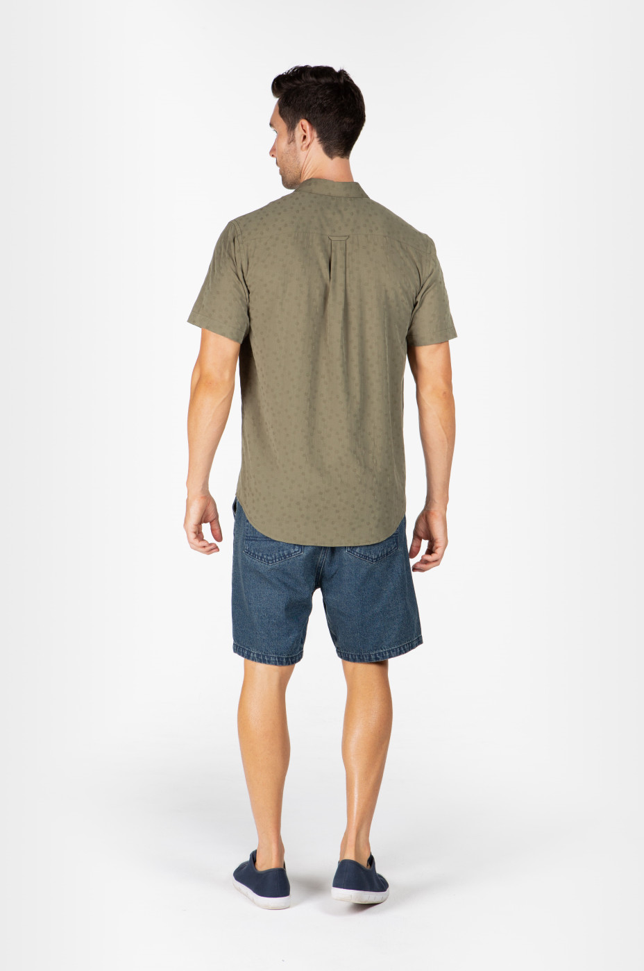 MENS HEMP SILK SHORT SLEEVES SHIRT - KHAKI