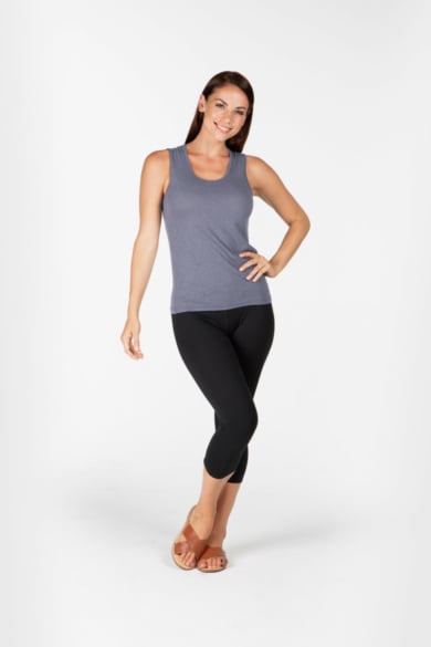 LADIE'S HEMP COTTON TANK - GREY