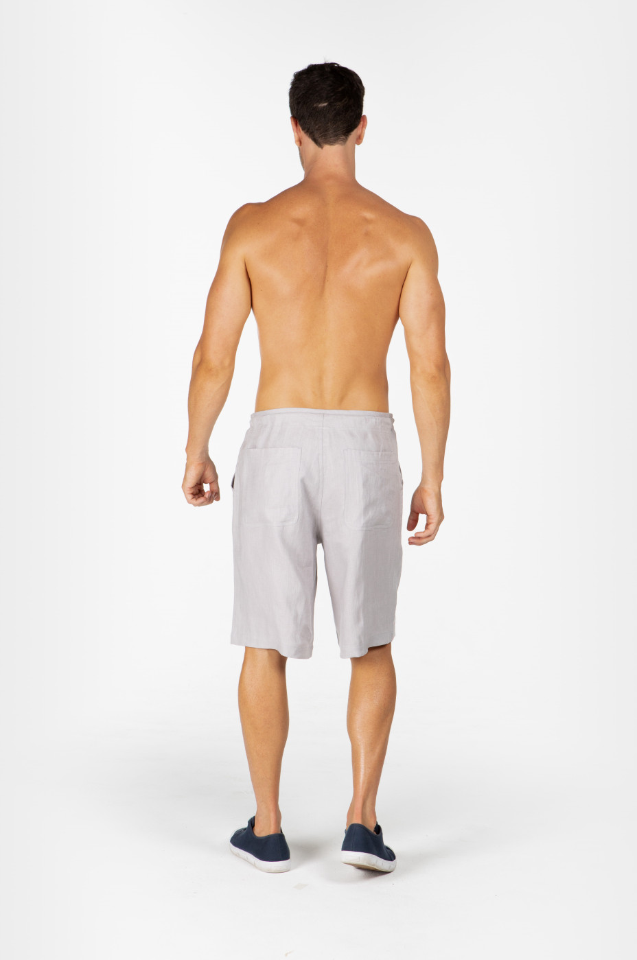5z0a5852__.jpg Men's 100% Hemp Drawstring Shorts-Grey