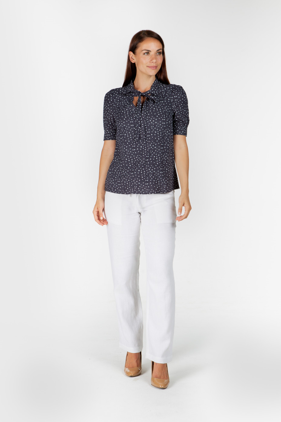 lst1967_navy_f__.jpg LADIES HEMP COTTON PRINT BLOUSE - NAVY