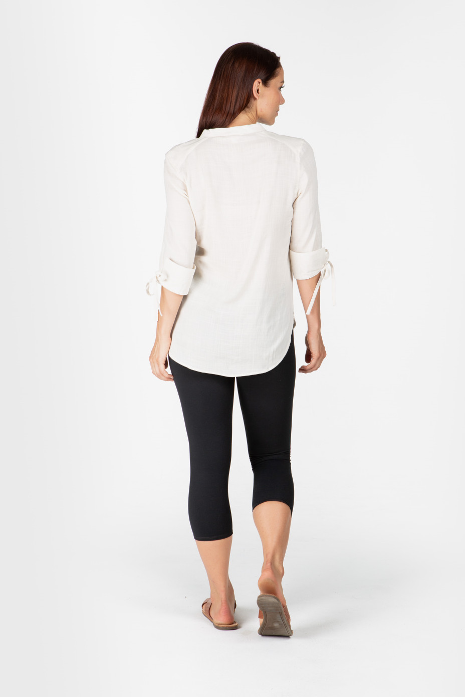lst1969_natural_b__.jpg LADIES 100% HEMP 3/4 SLEEVES SHIRT- NATURAL