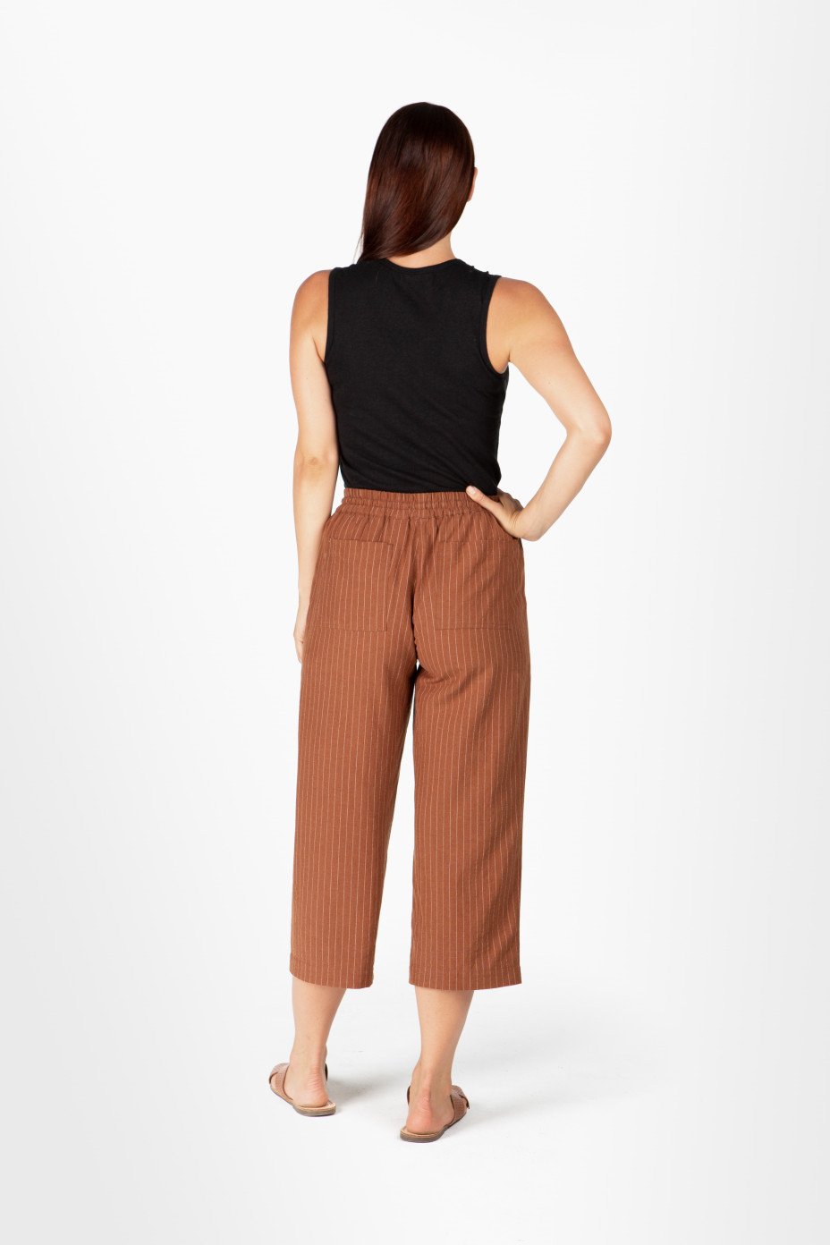 lsb1983_brown_b__.jpg LADIE'S HEMP WIDE LEG PANTS - BROWN STRIPE