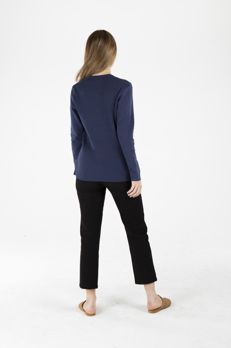 Ladies' Hemp Cotton Knit Jumper-Navy