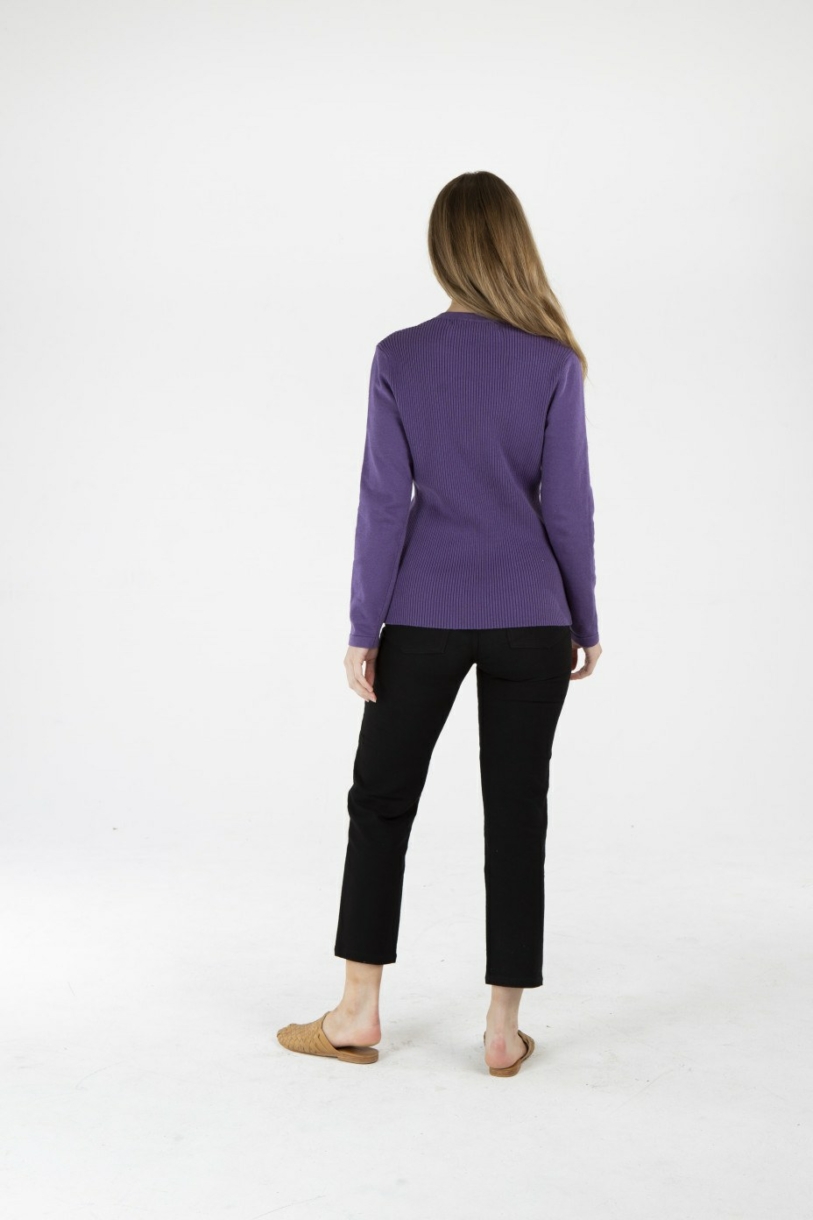 Ladies' Hemp Cotton Knit Jumper-Purple