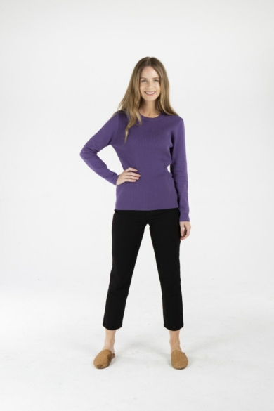 Ladies' Hemp Cotton Knit Jumper-Purple