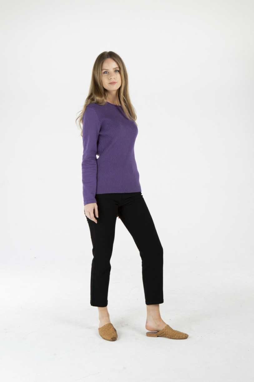 Ladies' Hemp Cotton Knit Jumper-Purple