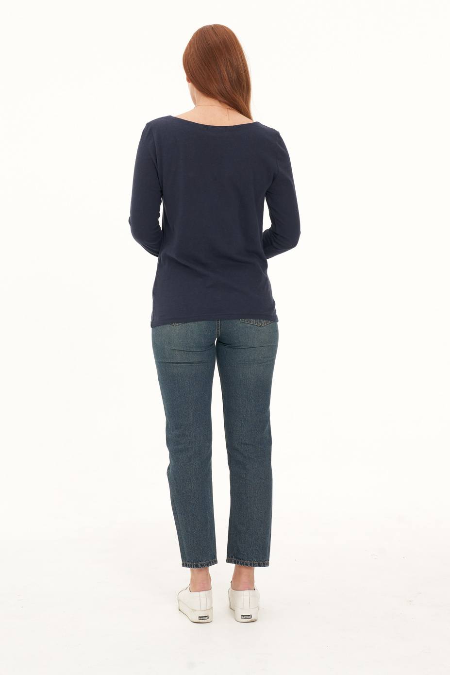 LWT2034 NAVY (3) Ladies' Hemp Cotton Long Sleeve Tee-Navy