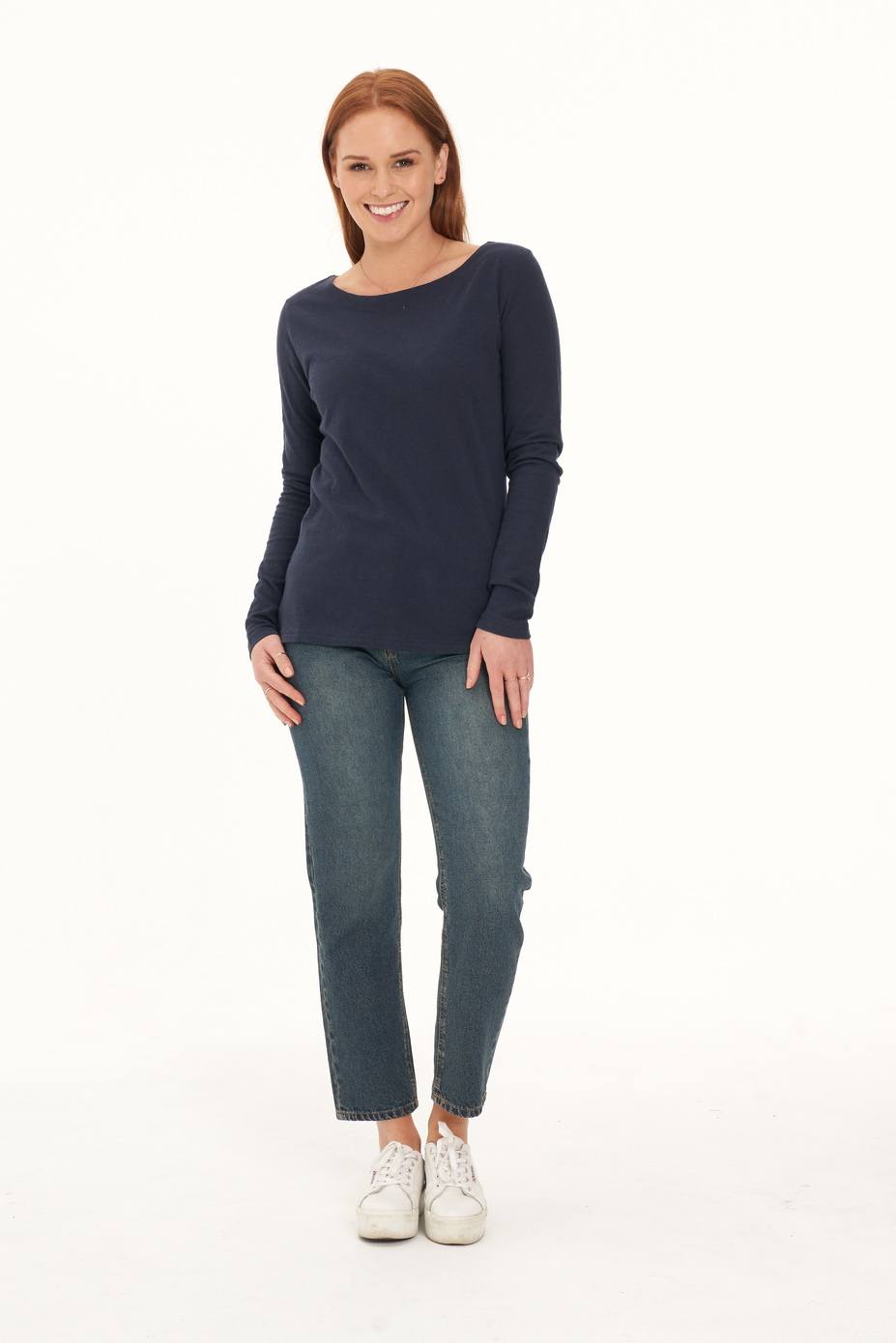 LWT2034 NAVY Ladies' Hemp Cotton Long Sleeve Tee-Navy