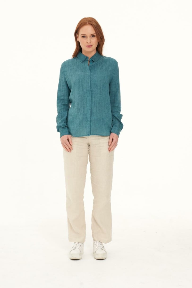 Ladies' Pure Hemp Shirt-Green