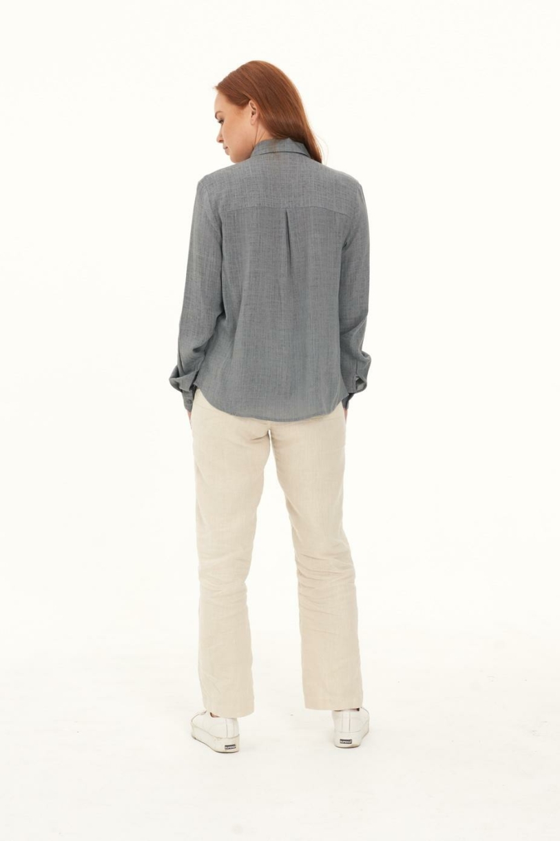 Ladies' Pure Hemp Shirt -Grey