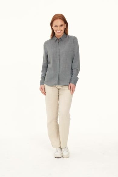 Ladies' Pure Hemp Shirt -Grey