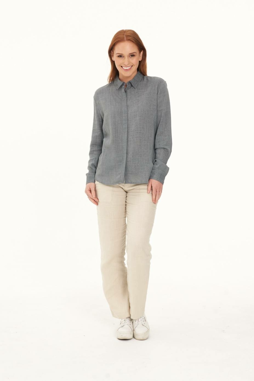 Ladies' Pure Hemp Shirt -Grey