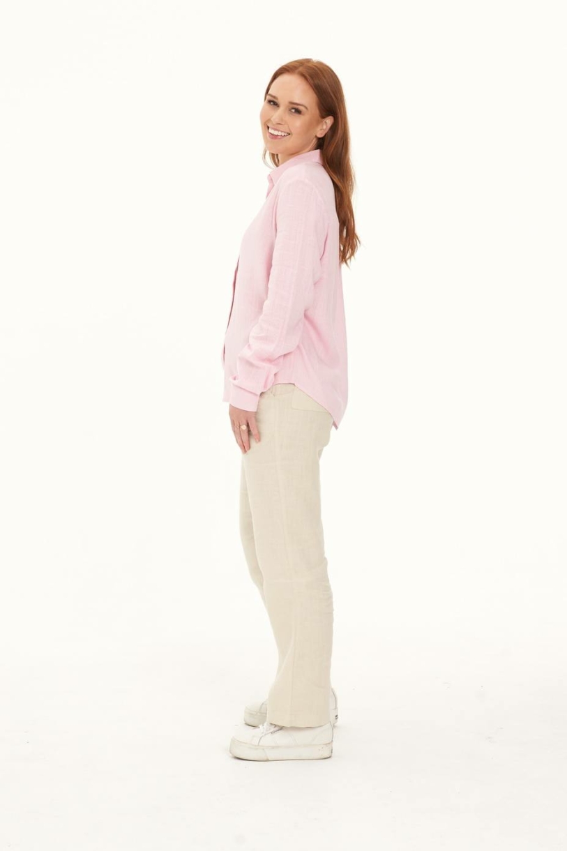 Ladies' Pure Hemp Shirt -Pink