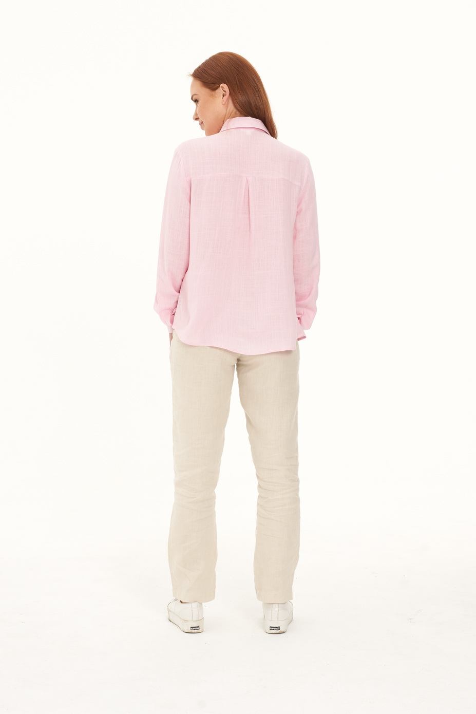 LWT2037 PINK (4) Ladies' Pure Hemp Shirt -Pink